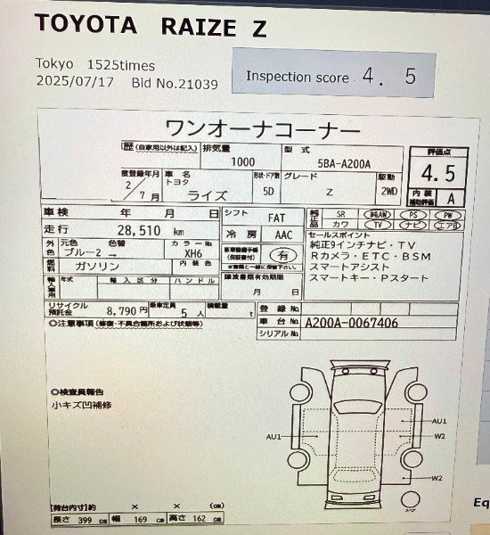 Toyota Raize 2020 blue